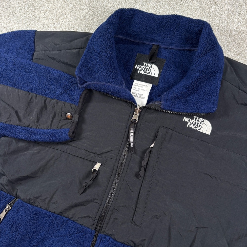 The North Face Denali Fleece Jacket Men Large Blue Black Full Zip Pit Zips